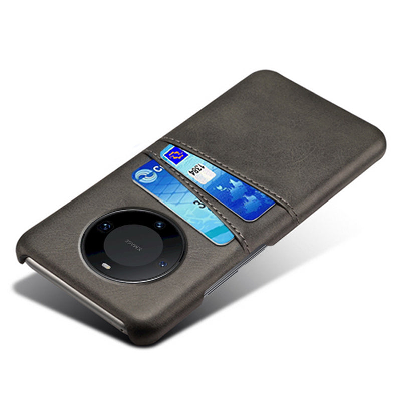 For Huawei Mate 60 PU Leather Coated PC Phone Case Smartphone Cover with Dual Card Slots