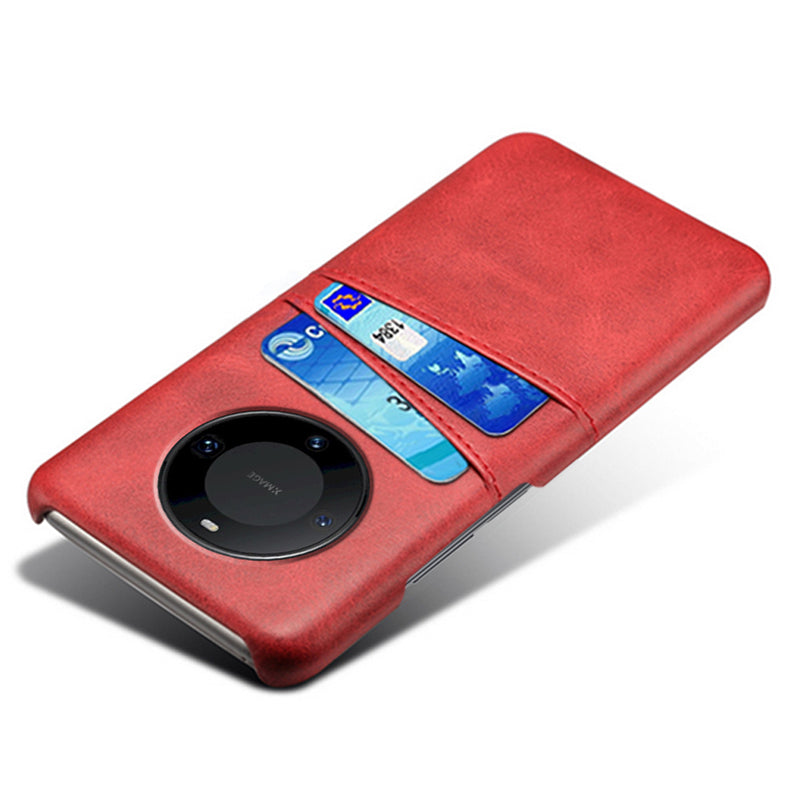 For Huawei Mate 60 PU Leather Coated PC Phone Case Smartphone Cover with Dual Card Slots