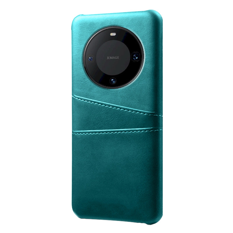 For Huawei Mate 60 PU Leather Coated PC Phone Case Smartphone Cover with Dual Card Slots