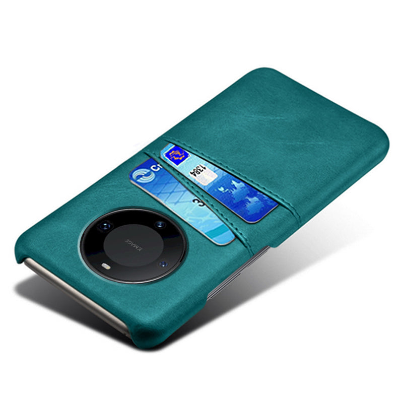 For Huawei Mate 60 PU Leather Coated PC Phone Case Smartphone Cover with Dual Card Slots