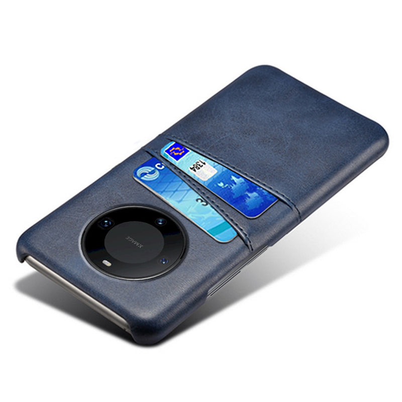For Huawei Mate 60 PU Leather Coated PC Phone Case Smartphone Cover with Dual Card Slots