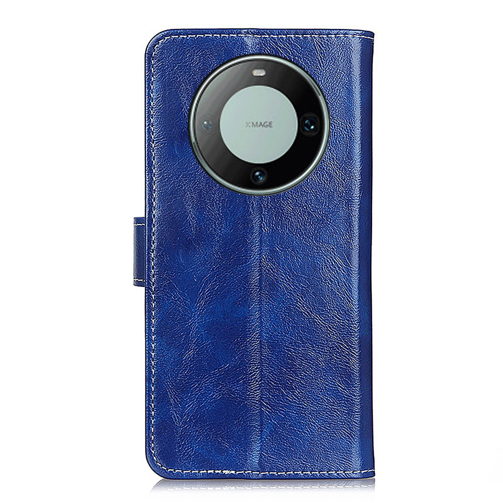 For Huawei Mate 60 Retro Crazy Horse Texture PU Leather Shell Wallet Stand Phone Cover