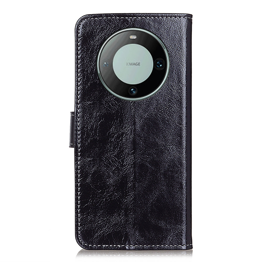 For Huawei Mate 60 Retro Crazy Horse Texture PU Leather Shell Wallet Stand Phone Cover