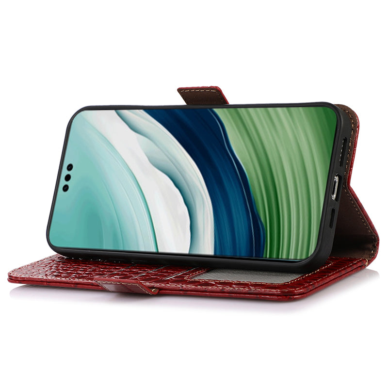 For Huawei Mate 60 Pro Genuine Cow Leather Wallet Case RFID Blocking Phone Cover with Stand