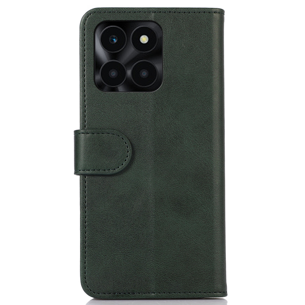 For Honor X6a 4G Phone Case Wallet Stand Anti-Scratch PU Leather Cowhide Texture Cell Phone Cover