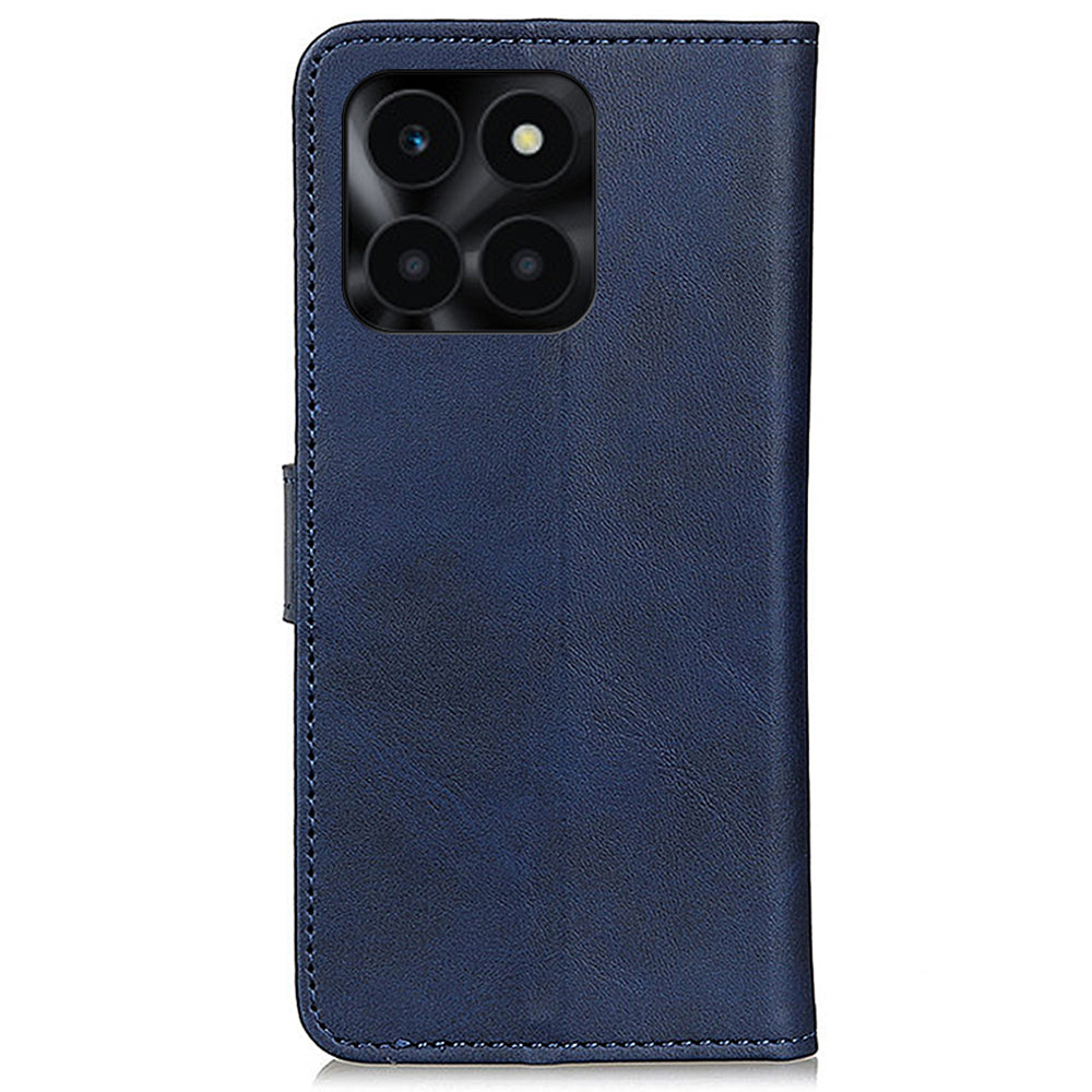 For Honor X6a 4G Shockproof Phone Case Cowhide Texture PU Leather Smartphone Cover