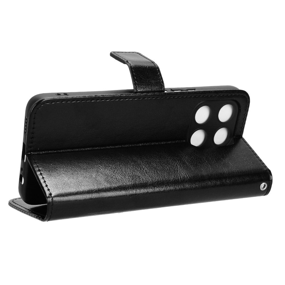 For Honor X6a 4G PU Leather Protective Case Crazy Horse Texture Phone Wallet Cover