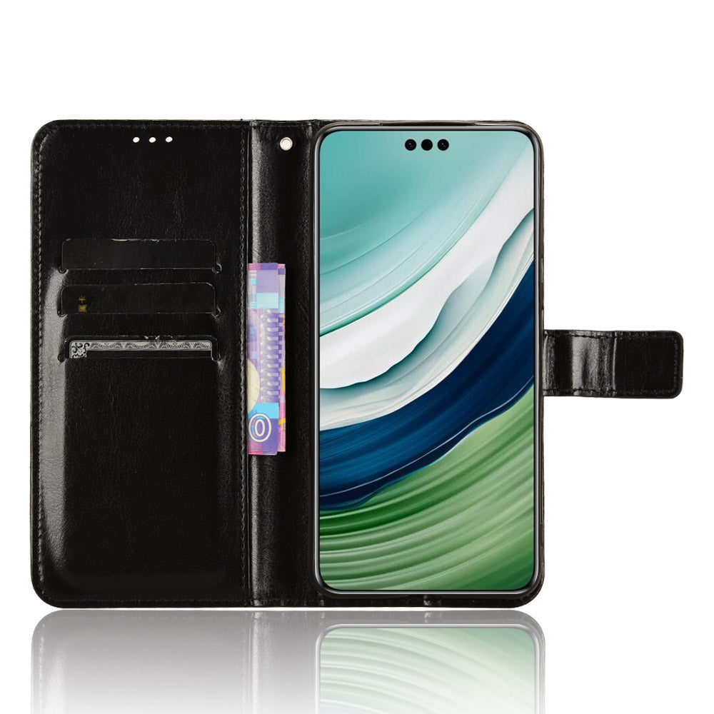 For Huawei Mate 60 Pro Anti-fall Phone Case Crazy Horse Texture Leather Wallet Stand Cover