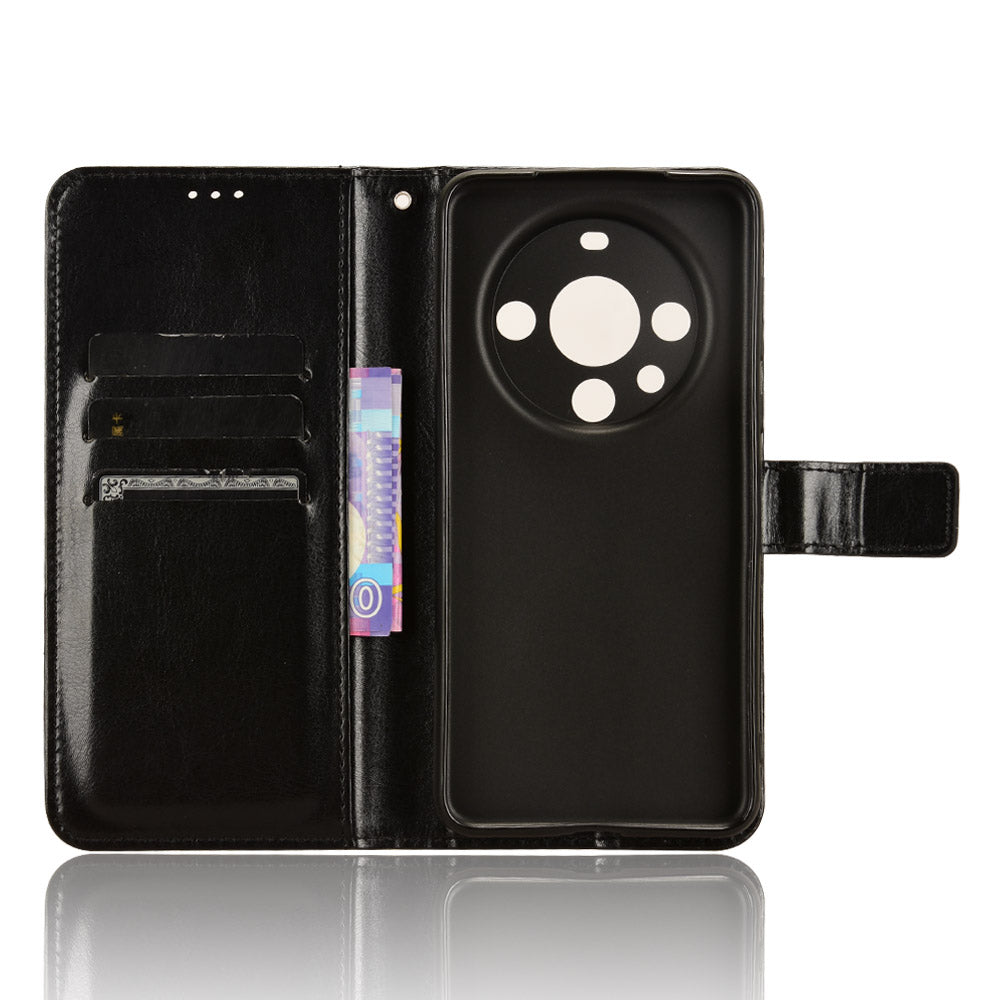 For Huawei Mate 60 Pro Anti-fall Phone Case Crazy Horse Texture Leather Wallet Stand Cover
