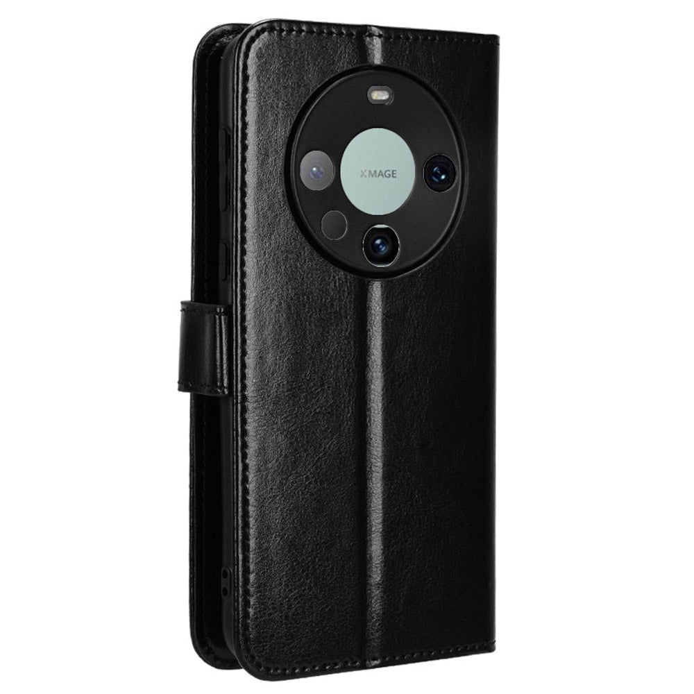 For Huawei Mate 60 Pro Anti-fall Phone Case Crazy Horse Texture Leather Wallet Stand Cover