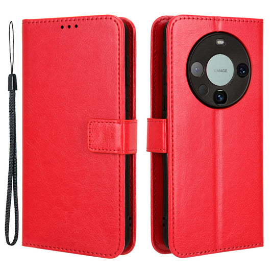 For Huawei Mate 60 Pro Anti-fall Phone Case Crazy Horse Texture Leather Wallet Stand Cover