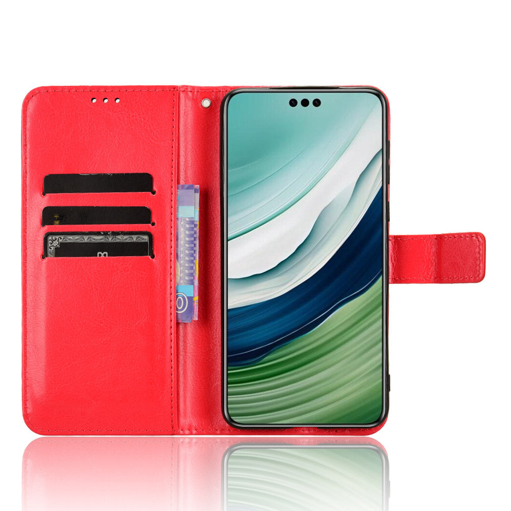 For Huawei Mate 60 Pro Anti-fall Phone Case Crazy Horse Texture Leather Wallet Stand Cover