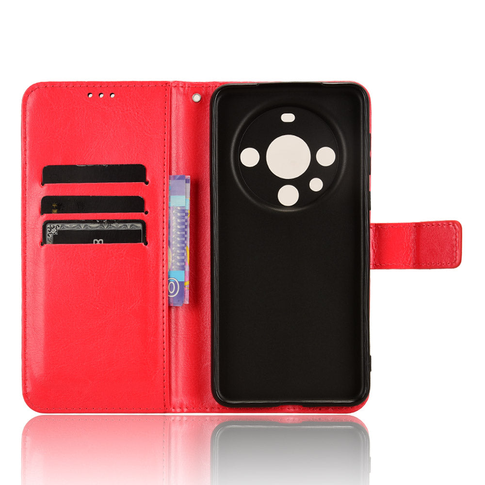 For Huawei Mate 60 Pro Anti-fall Phone Case Crazy Horse Texture Leather Wallet Stand Cover