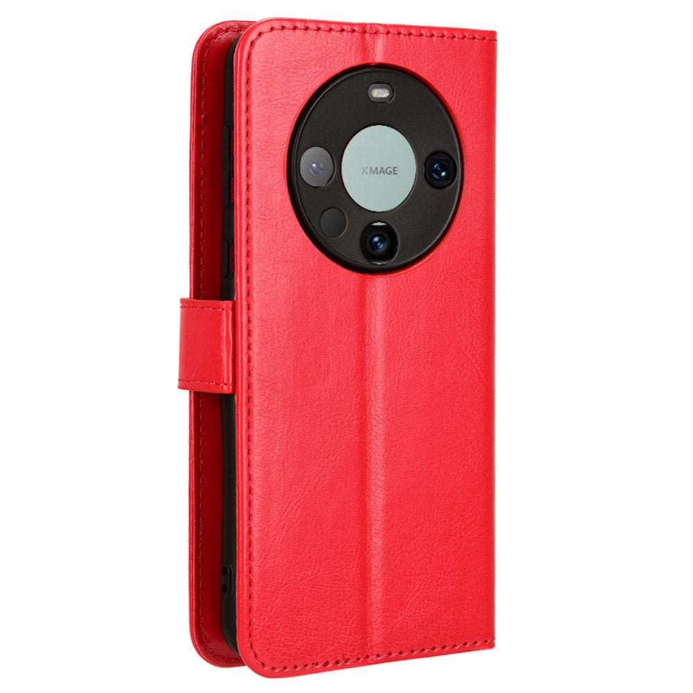For Huawei Mate 60 Pro Anti-fall Phone Case Crazy Horse Texture Leather Wallet Stand Cover