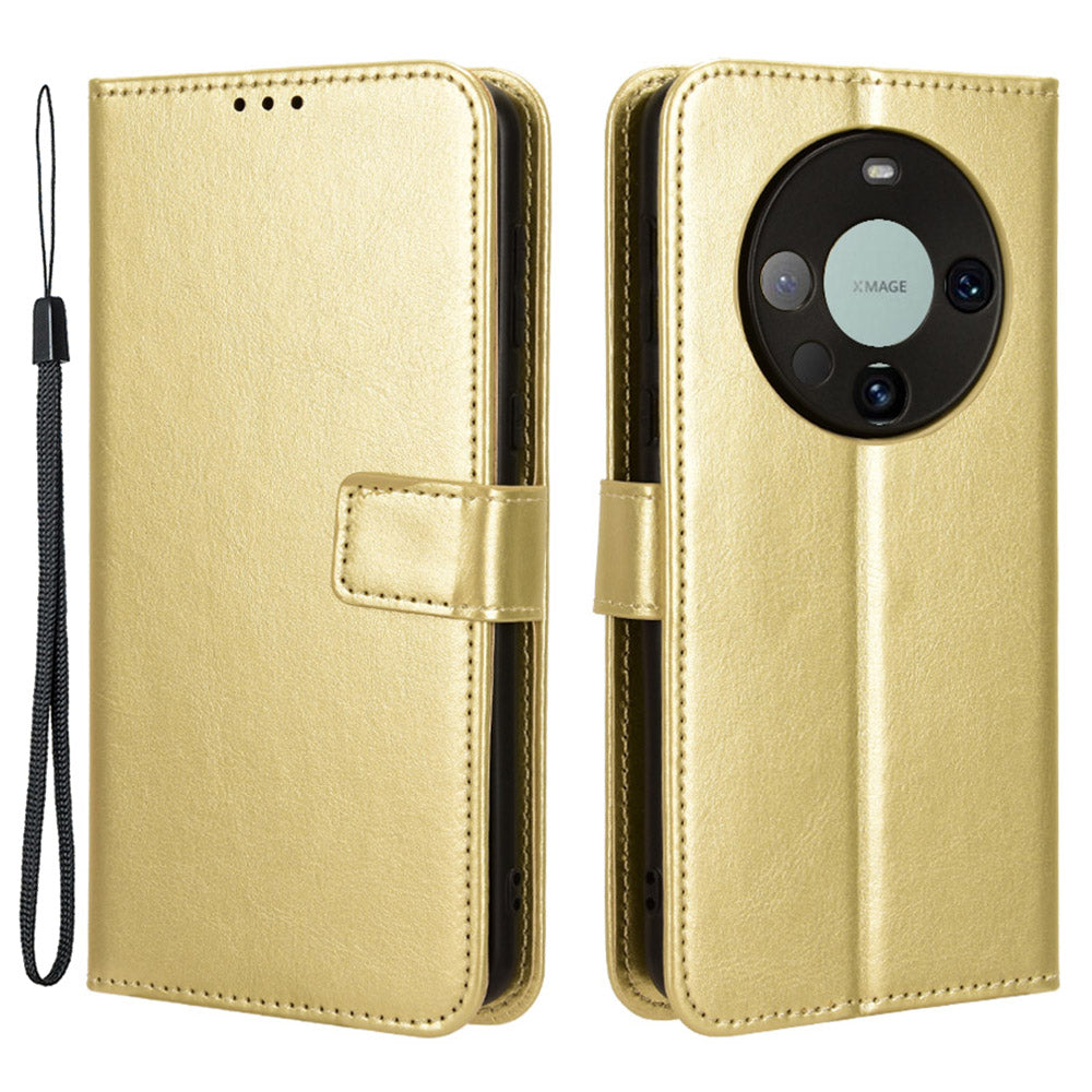 For Huawei Mate 60 Pro Anti-fall Phone Case Crazy Horse Texture Leather Wallet Stand Cover