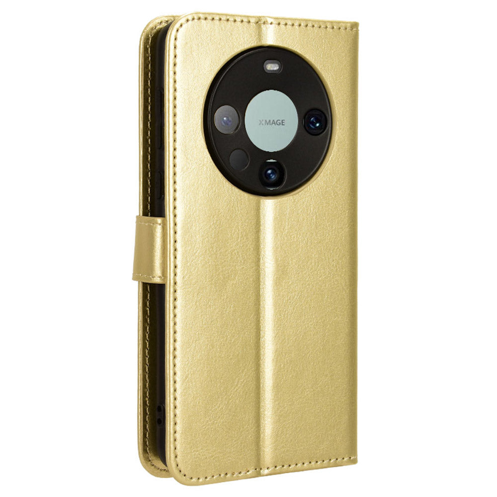 For Huawei Mate 60 Pro Anti-fall Phone Case Crazy Horse Texture Leather Wallet Stand Cover