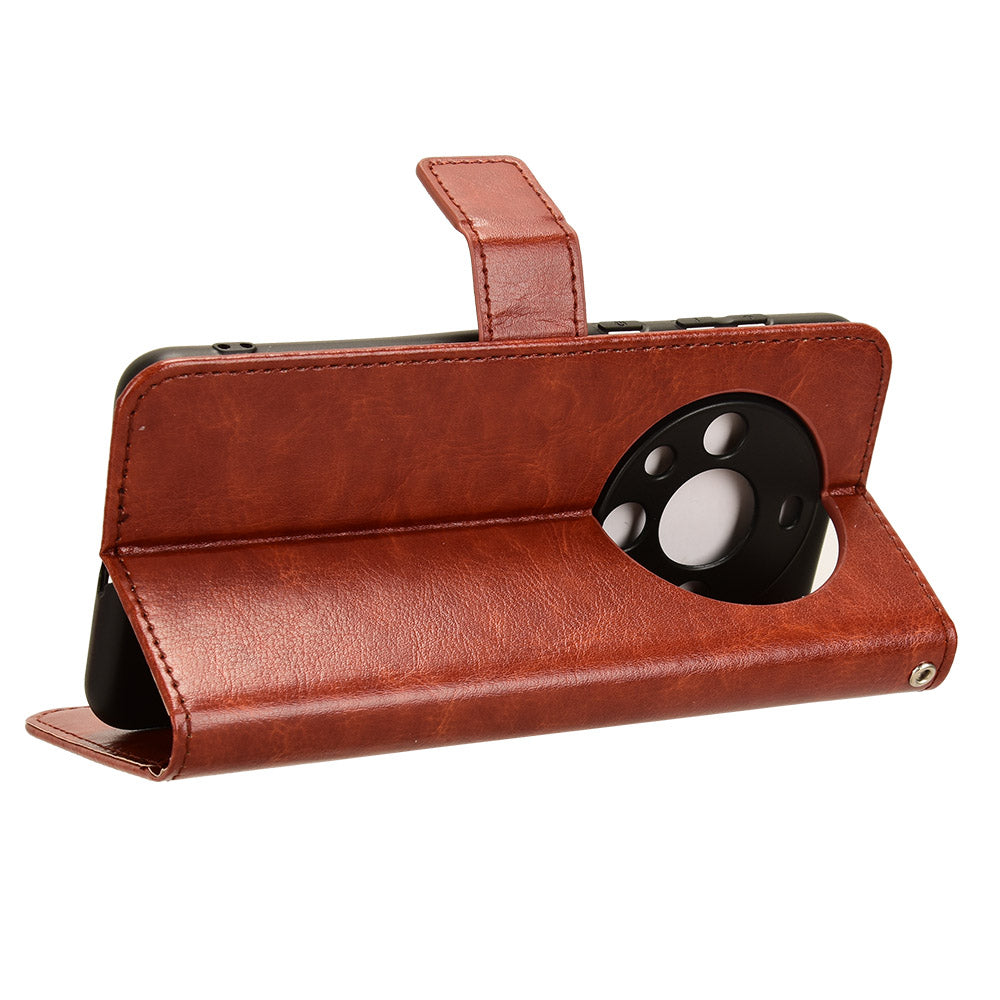 For Huawei Mate 60 Pro Anti-fall Phone Case Crazy Horse Texture Leather Wallet Stand Cover