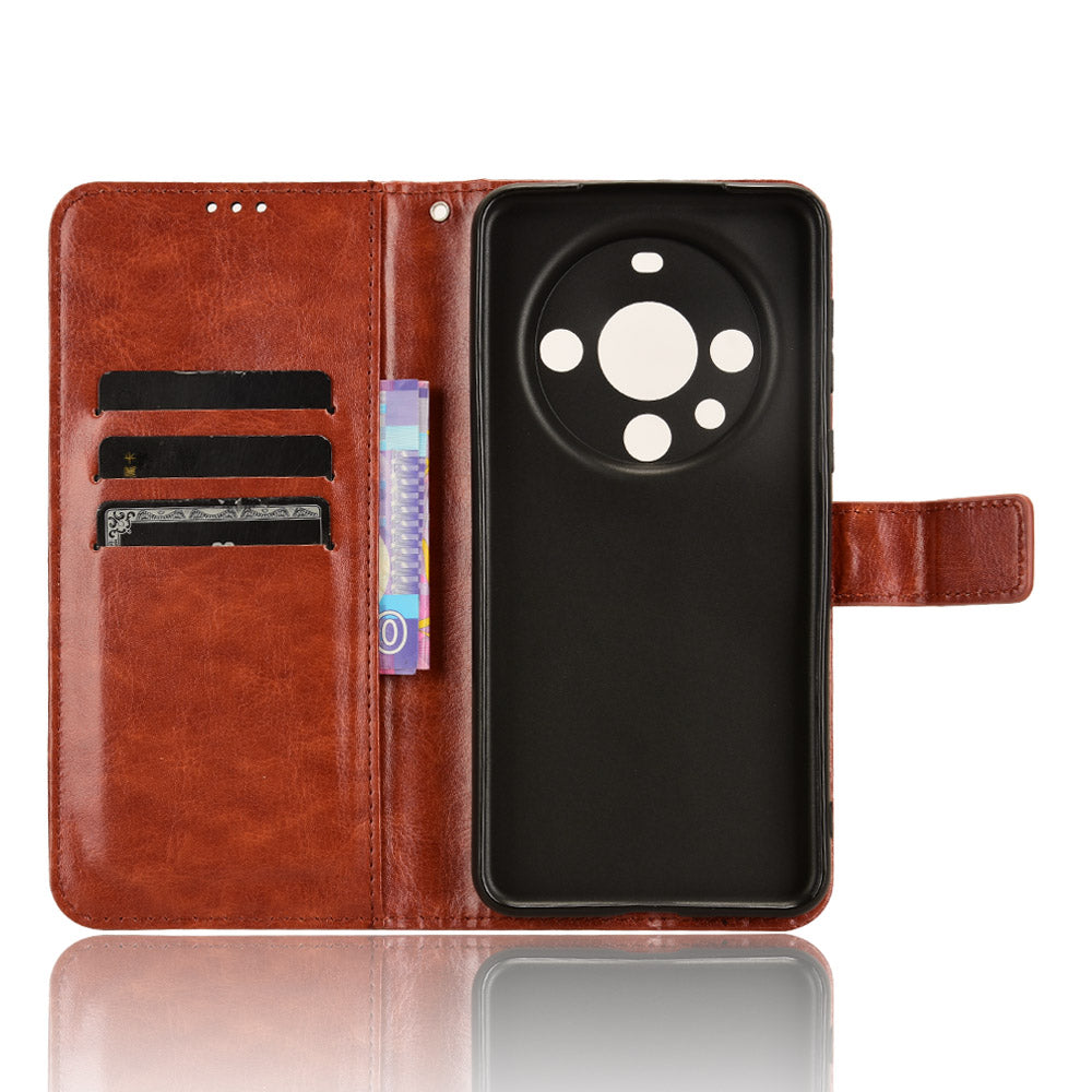 For Huawei Mate 60 Pro Anti-fall Phone Case Crazy Horse Texture Leather Wallet Stand Cover