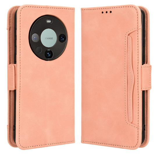 For Huawei Mate 60 Pro Multiple Card Slots PU Leather Phone Case Wallet Stand Protective Cover