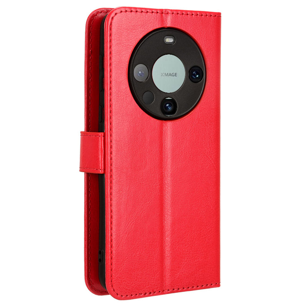 For Huawei Mate 60 Full Protection Phone Case Crazy Horse Texture Leather Stand Wallet Cover