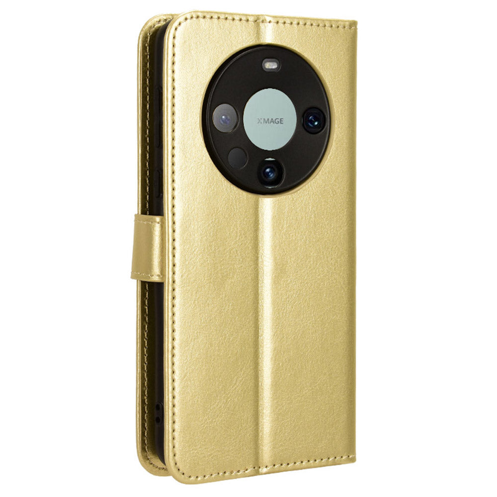 For Huawei Mate 60 Full Protection Phone Case Crazy Horse Texture Leather Stand Wallet Cover