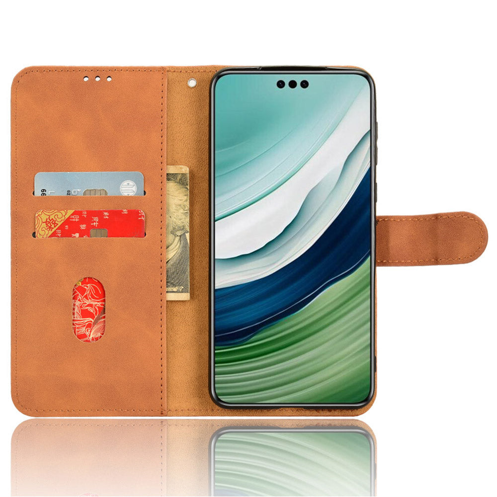 For Huawei Mate 60 PU Leather Wallet Stand Case Skin-touch Drop Protection Phone Cover