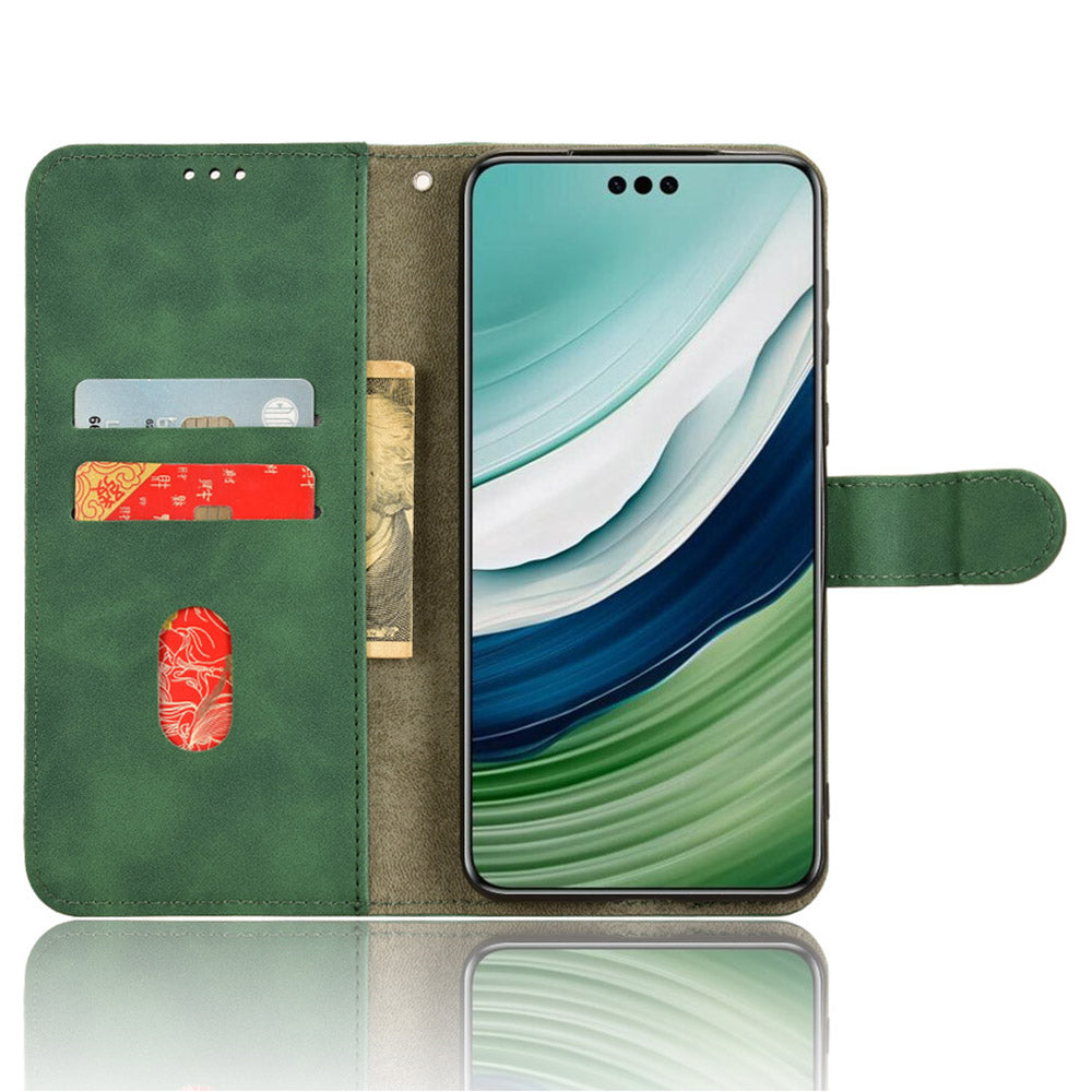 For Huawei Mate 60 PU Leather Wallet Stand Case Skin-touch Drop Protection Phone Cover