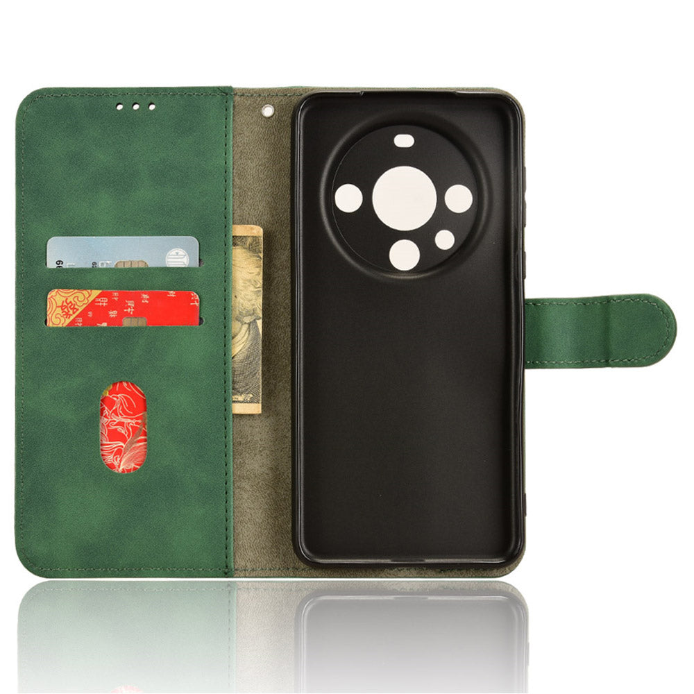 For Huawei Mate 60 PU Leather Wallet Stand Case Skin-touch Drop Protection Phone Cover