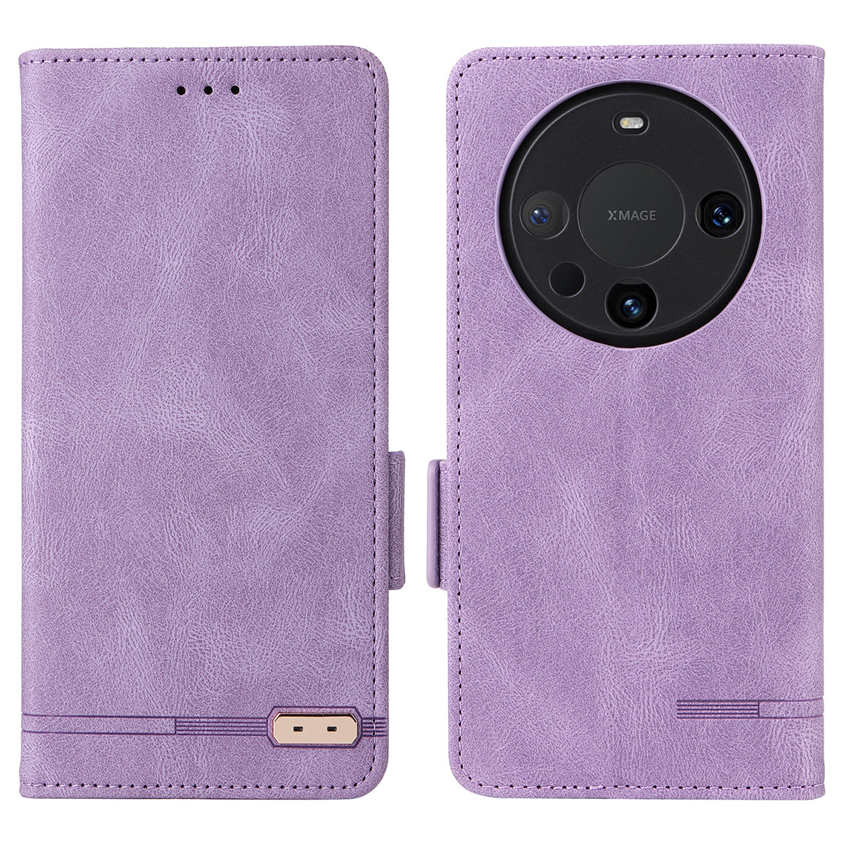 For Huawei Mate 60 PU Leather Protective Cover Hardware Decor Wallet Stand Phone Case