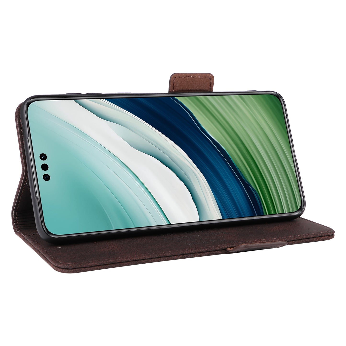 For Huawei Mate 60 PU Leather Protective Cover Hardware Decor Wallet Stand Phone Case