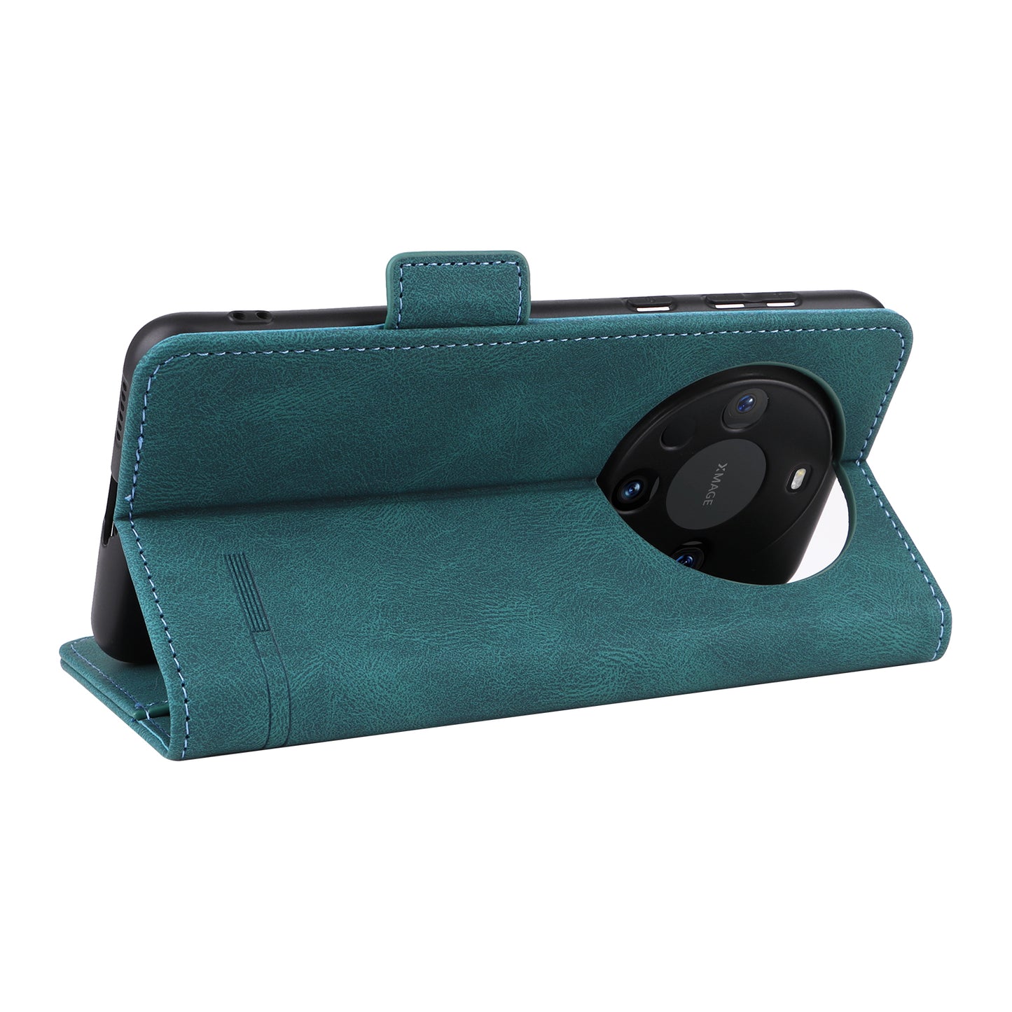 For Huawei Mate 60 PU Leather Protective Cover Hardware Decor Wallet Stand Phone Case