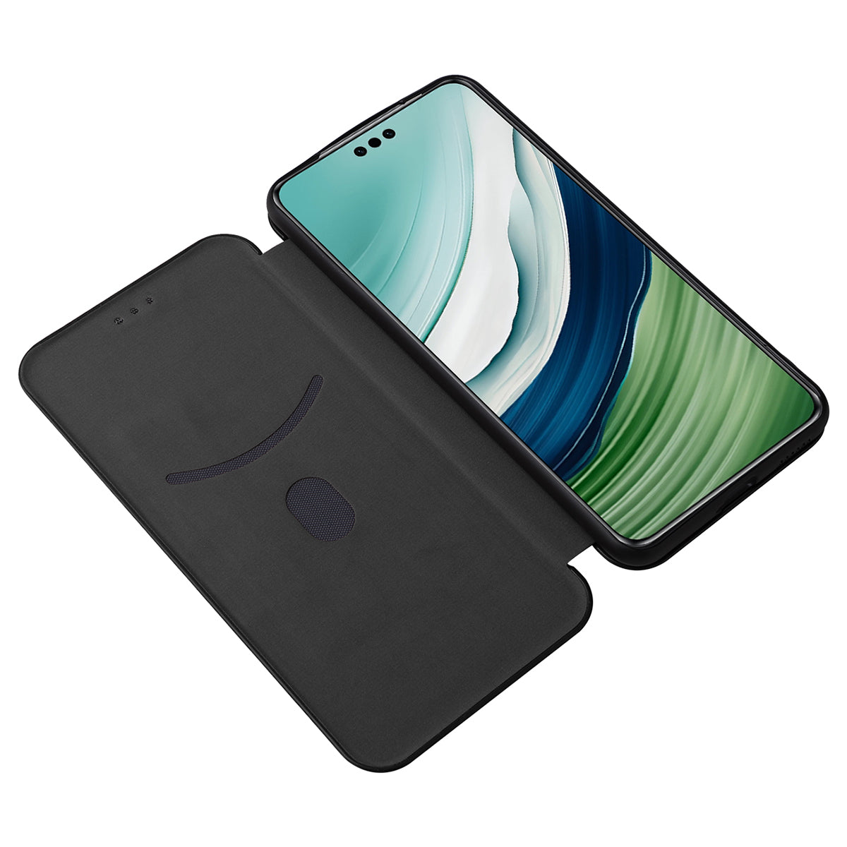 For Huawei Mate 60 Pro Carbon Fiber Texture Phone Case Card Holder PU Leather Stand Cover