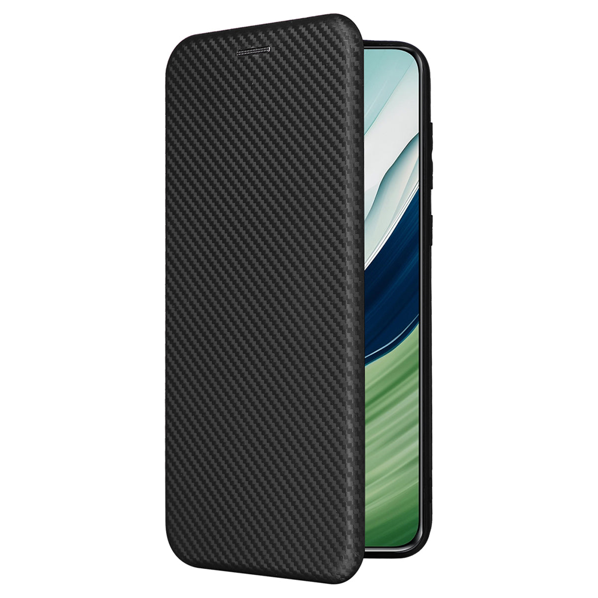 For Huawei Mate 60 Pro Carbon Fiber Texture Phone Case Card Holder PU Leather Stand Cover