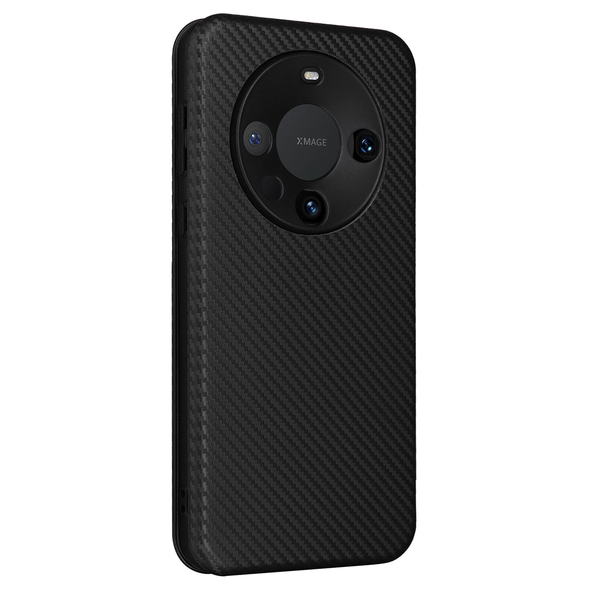 For Huawei Mate 60 Pro Carbon Fiber Texture Phone Case Card Holder PU Leather Stand Cover