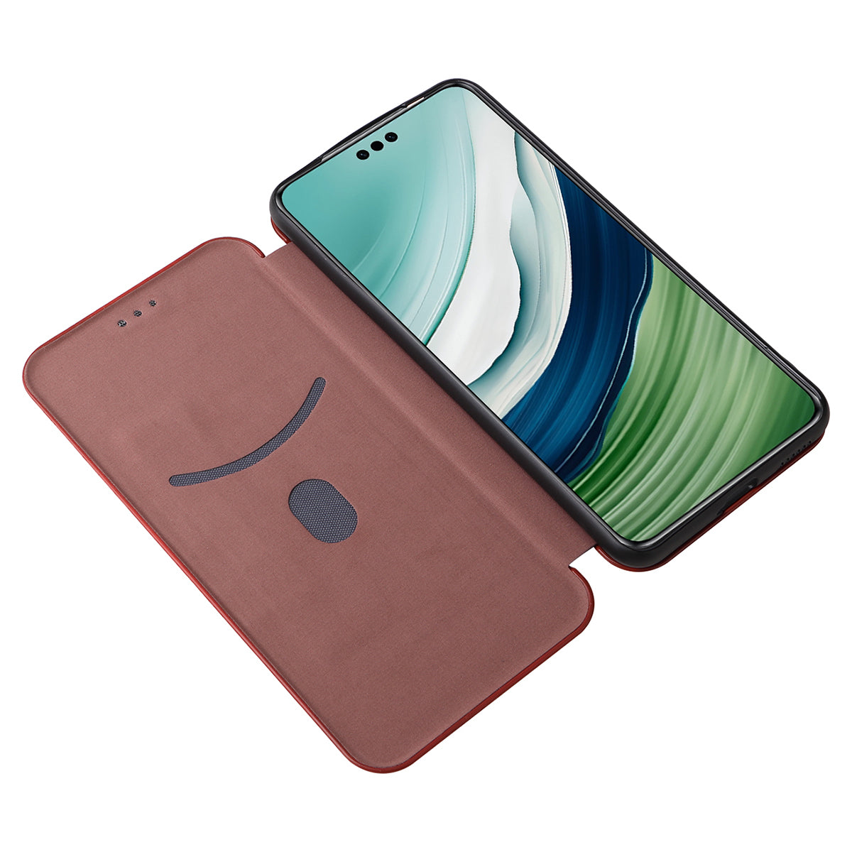 For Huawei Mate 60 Pro Carbon Fiber Texture Phone Case Card Holder PU Leather Stand Cover