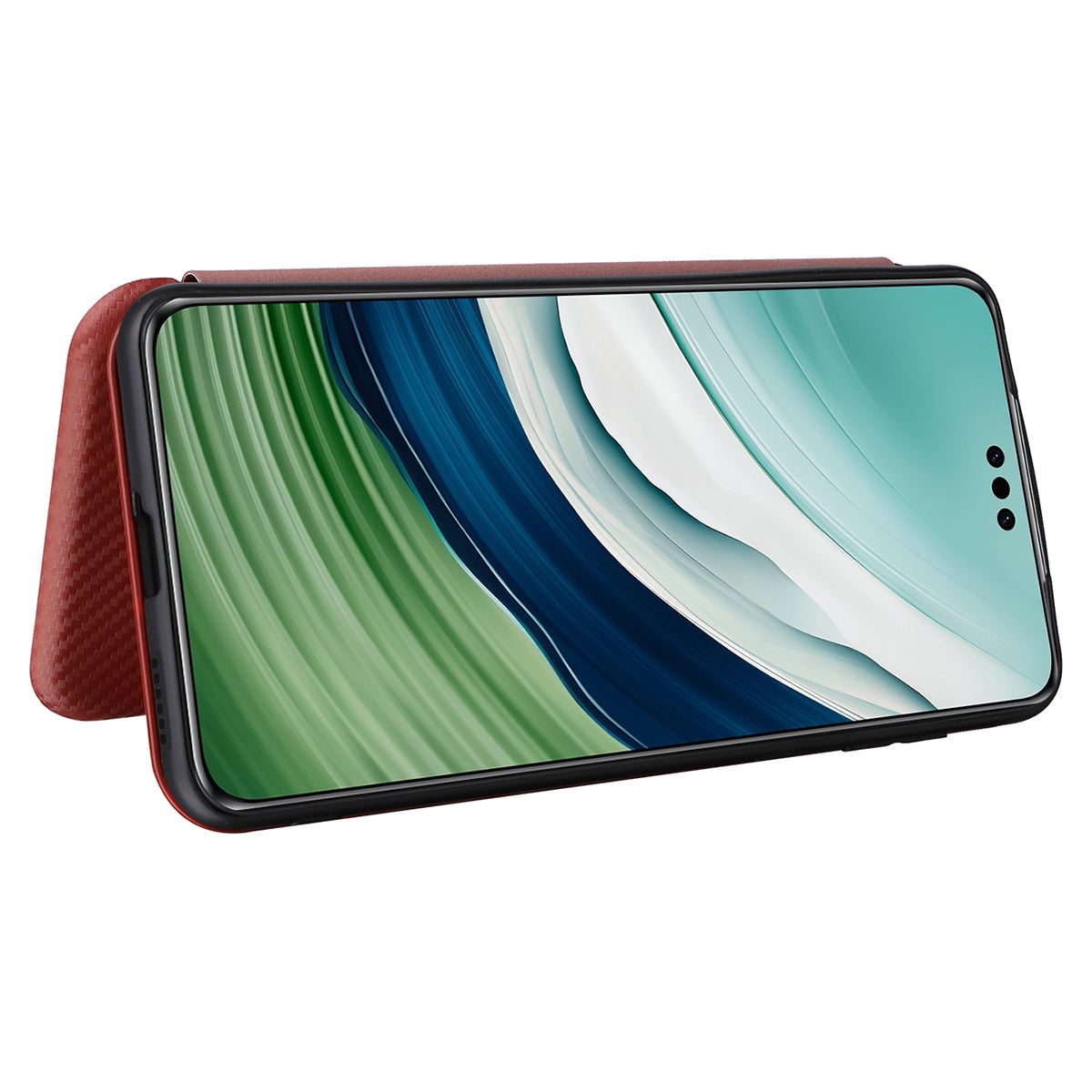 For Huawei Mate 60 Pro Carbon Fiber Texture Phone Case Card Holder PU Leather Stand Cover