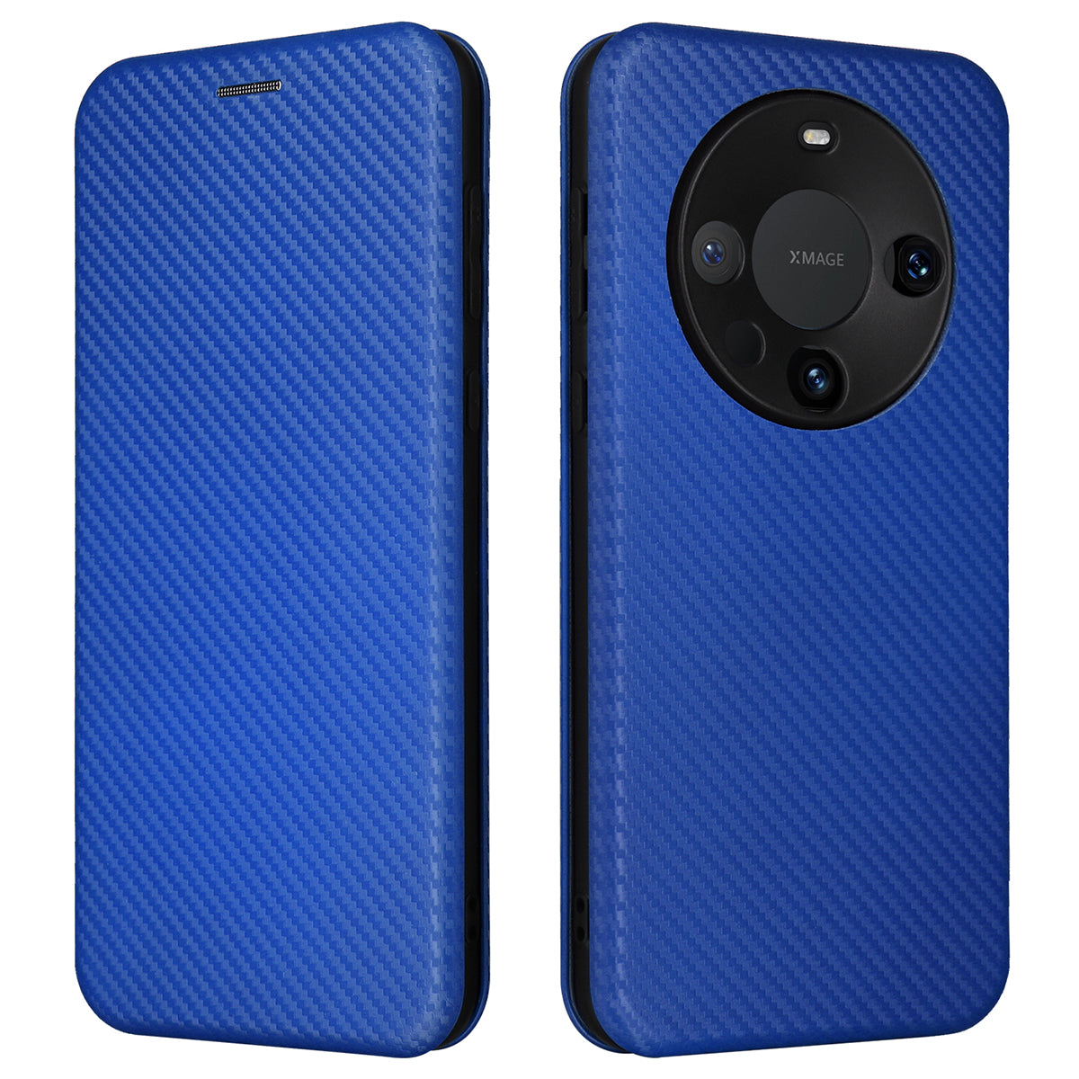 For Huawei Mate 60 Pro Carbon Fiber Texture Phone Case Card Holder PU Leather Stand Cover