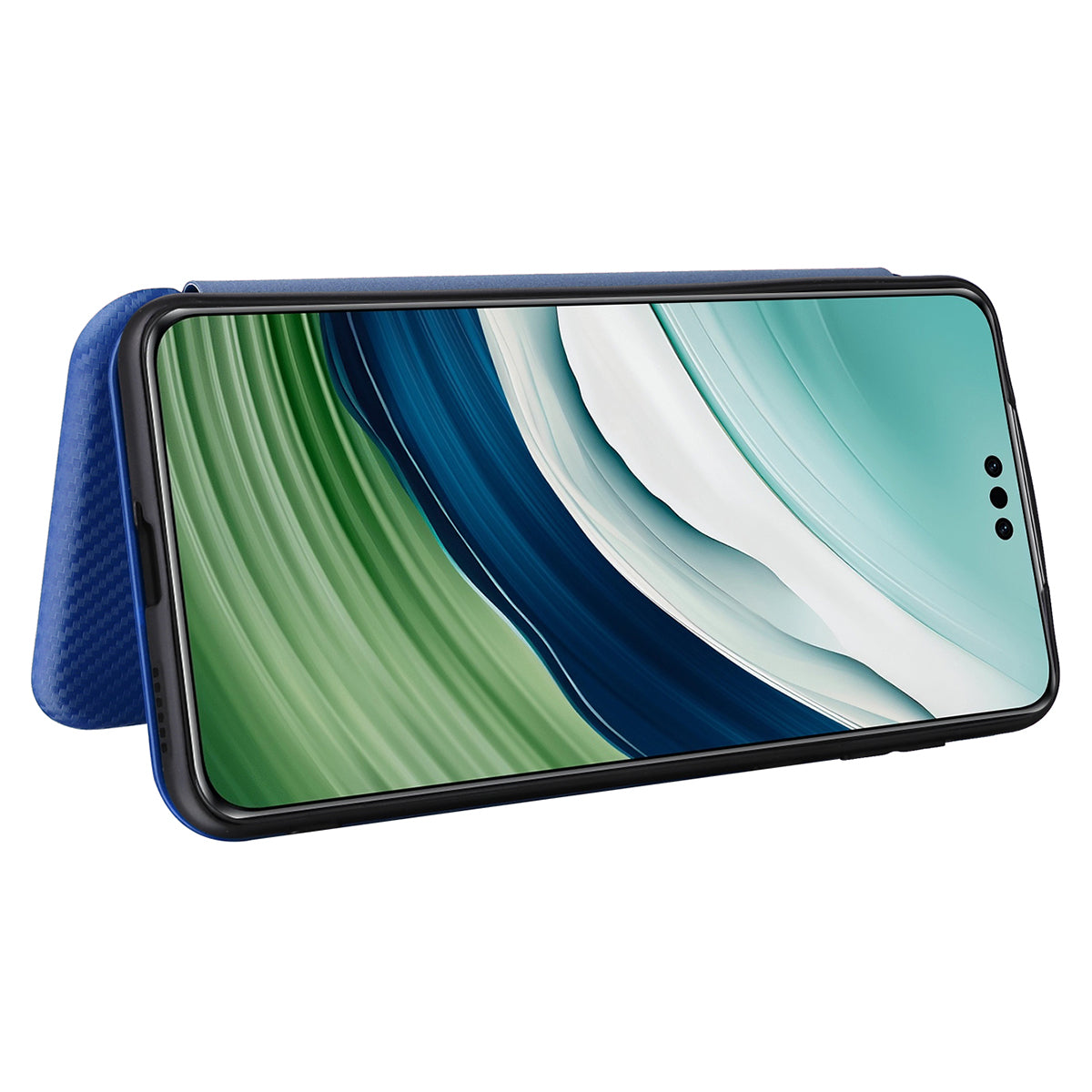 For Huawei Mate 60 Pro Carbon Fiber Texture Phone Case Card Holder PU Leather Stand Cover