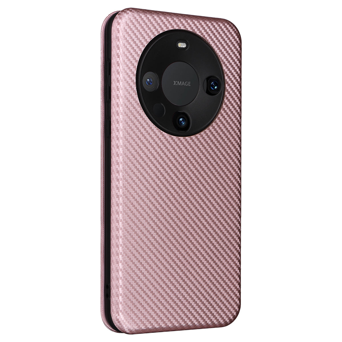 For Huawei Mate 60 Pro Carbon Fiber Texture Phone Case Card Holder PU Leather Stand Cover