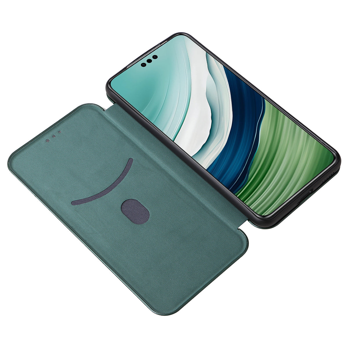 For Huawei Mate 60 Pro Carbon Fiber Texture Phone Case Card Holder PU Leather Stand Cover