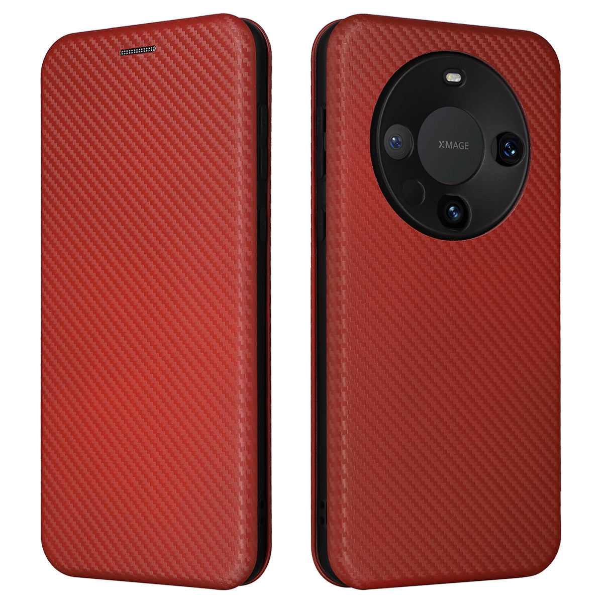 For Huawei Mate 60 Carbon Fiber Texture Card Holder Phone Case Leather Stand Anti-fall Cover