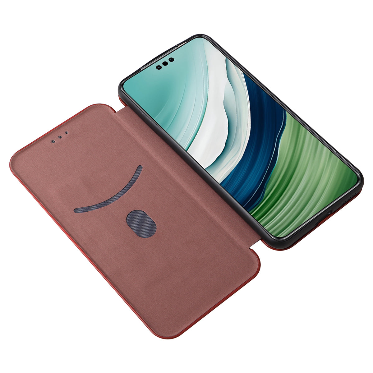 For Huawei Mate 60 Carbon Fiber Texture Card Holder Phone Case Leather Stand Anti-fall Cover