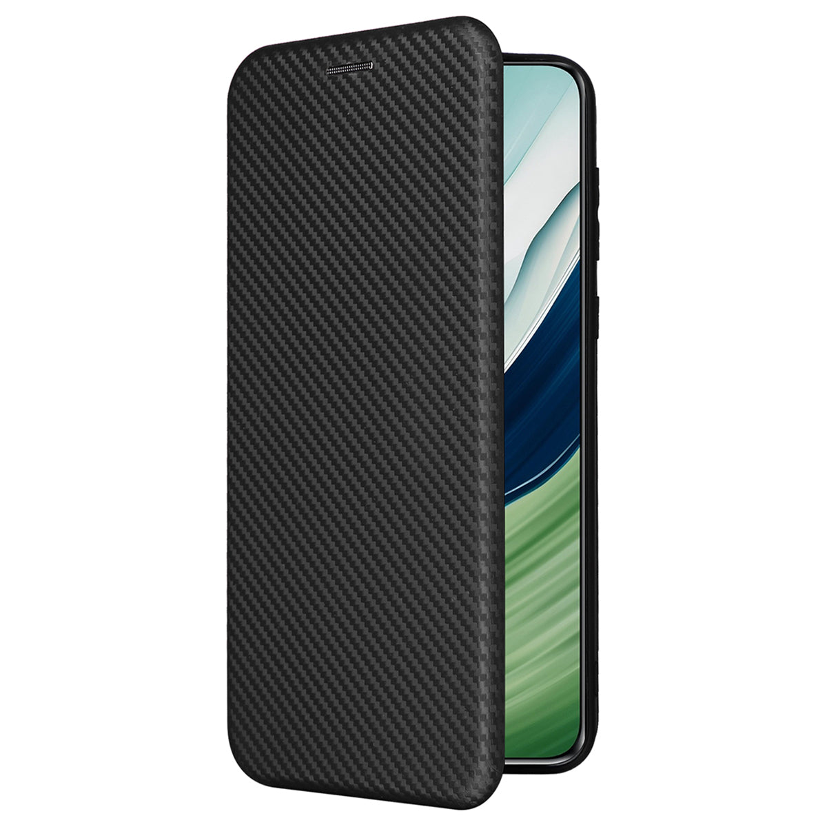 For Huawei Mate 60 Carbon Fiber Texture Card Holder Phone Case Leather Stand Anti-fall Cover