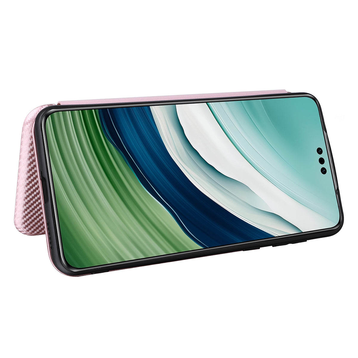 For Huawei Mate 60 Carbon Fiber Texture Card Holder Phone Case Leather Stand Anti-fall Cover