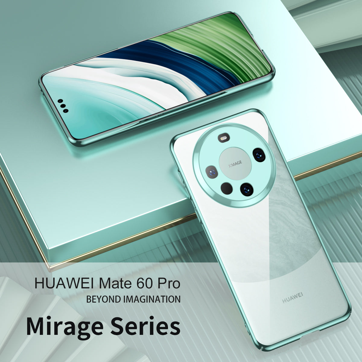For Huawei Mate 60 Pro Drop-proof PC Phone Case Electroplating Shockproof Cell Phone Cover