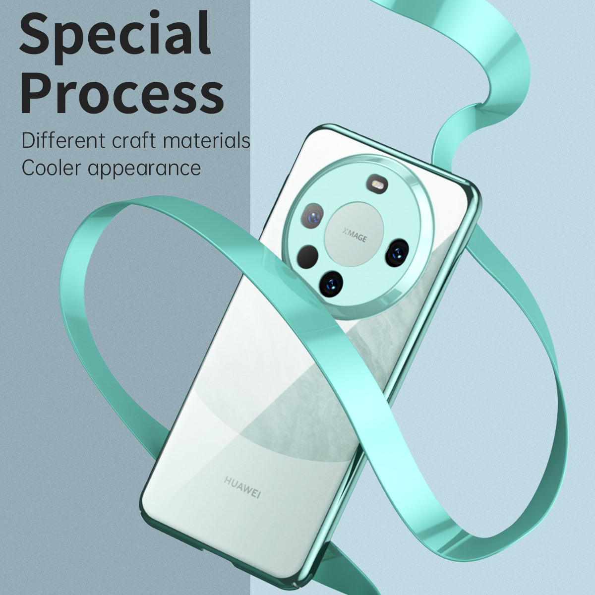 For Huawei Mate 60 Pro Drop-proof PC Phone Case Electroplating Shockproof Cell Phone Cover