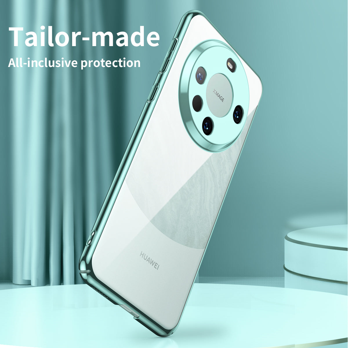 For Huawei Mate 60 Pro Drop-proof PC Phone Case Electroplating Shockproof Cell Phone Cover