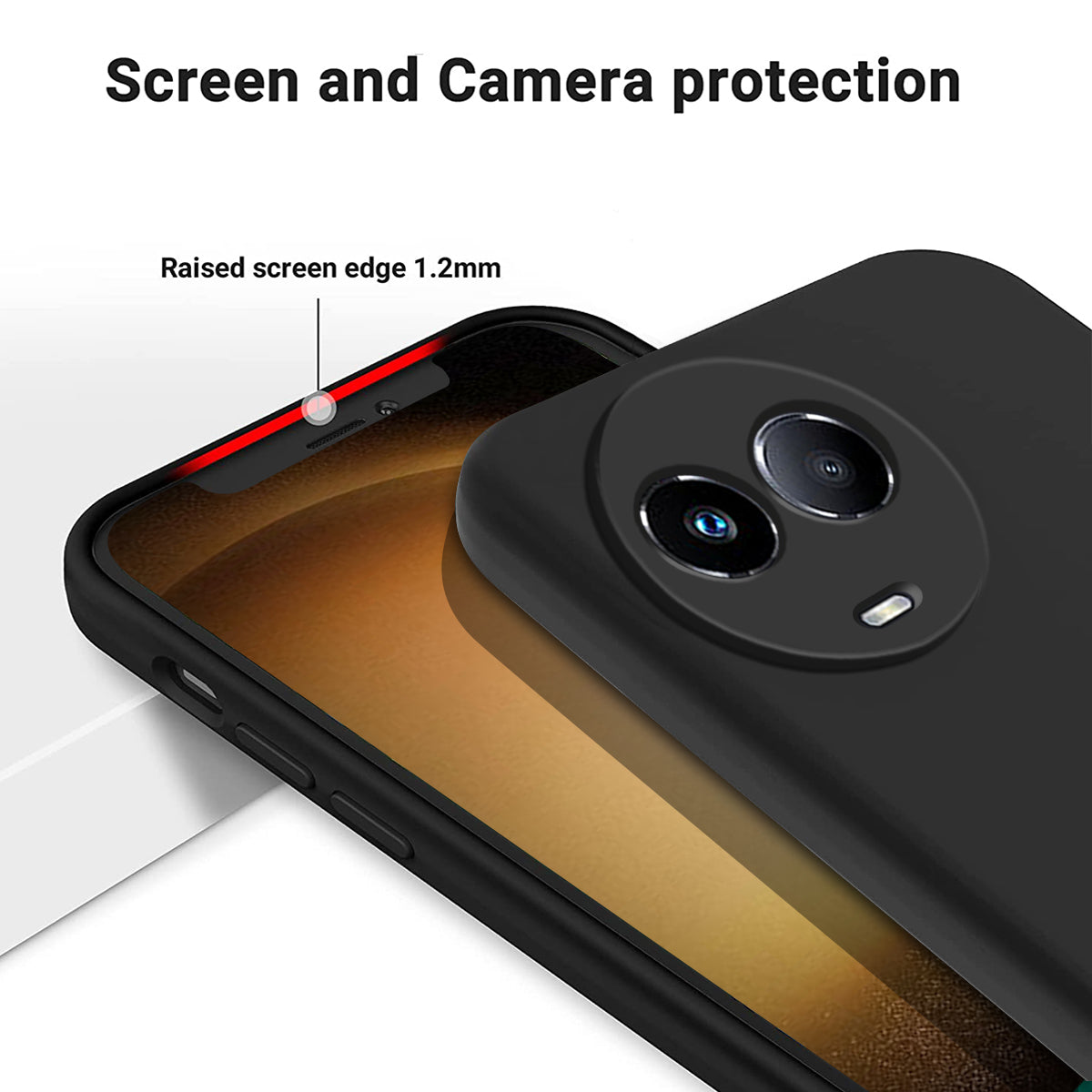 For Realme 11x 5G Liquid Silicone Mobile Phone Case Soft Lining Anti-scratch Back Cover