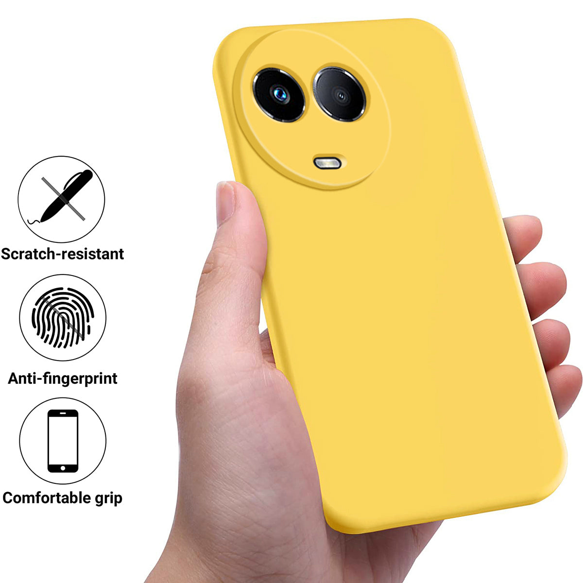For Realme 11x 5G Liquid Silicone Mobile Phone Case Soft Lining Anti-scratch Back Cover