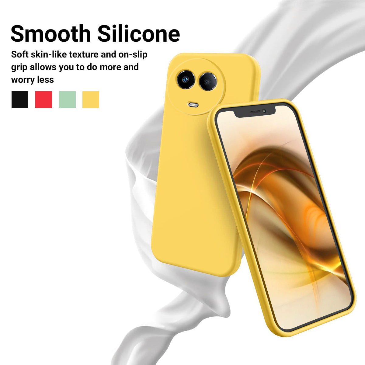For Realme 11x 5G Liquid Silicone Mobile Phone Case Soft Lining Anti-scratch Back Cover